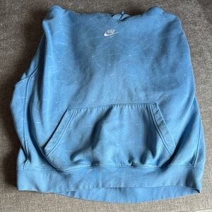 Nike Blue Hoodie with Small White Swoosh